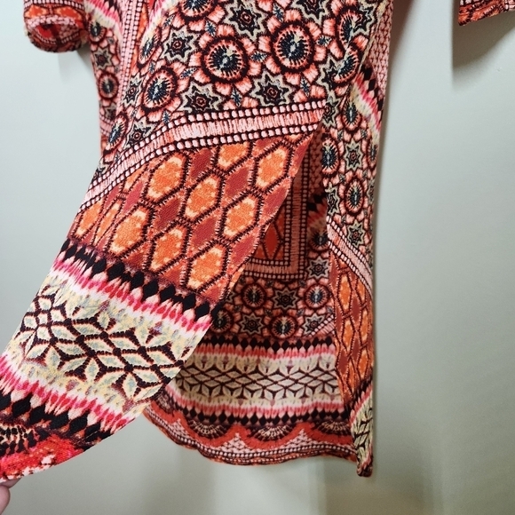 ANTHROPOLOGIE Fig and Flower Boho Tunic Top, sz S - Picture 8 of 9